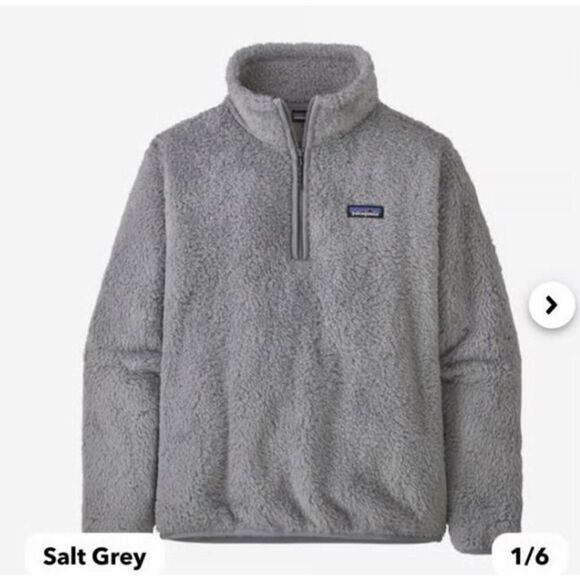 Patagonia Los Gatos Salt Gray 1/4 Zip Fleece Top Small - Picture 1 of 7